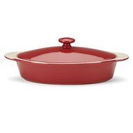 The Mexican Kitchen by Rick Bayless Oval Casserole with Lid, Small, Red