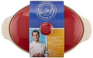 The Mexican Kitchen by Rick Bayless Oval Casserole with Lid, Small, Red N2