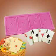 SUIE DIY Poker Shape Silicone Baking Mold Chocolate Cake Fondant Mold Decorating N2