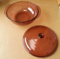 Vintage Pyrex 024 Cranberry Purple 2 Quart Glass Casserole Dish Ovenware w/ Lid - For Oven and Microwave use ONLY N2