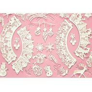 FOUR-C Cake Baking Mat Lace Mat Silicone Cake Mold for Decoration Color Pink