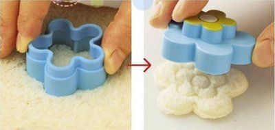 Yunko 3pcs Set Pink Rabbit Blue Flower Yellow Bear Bento Lunch Box Sushi Rice Cutter Mold N3