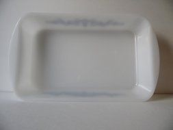 Glasbake 263 Yellow Daisy 2 1/2 Quart Milkwhite Oblong Casserole Ovenware Glass Dish N3