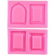 Mujiang Vintage Mirror Frames Fondant Cake Decorating Tools Clay Silicone Molds Set Of 4 N6