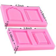 Mujiang Vintage Mirror Frames Fondant Cake Decorating Tools Clay Silicone Molds Set Of 4 N7