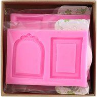 Mujiang Vintage Mirror Frames Fondant Cake Decorating Tools Clay Silicone Molds Set Of 4 N8