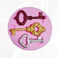 Yunko Three Keys Soft Silicone Fondant Cake Decorating Mould Chocolate Candy Sugar Mold