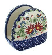 Polish Pottery Jungle Bouquet Napkin Holder
