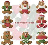 Chritmas Bundle - Christmas Gingerbread Cookie Kit, 8 cookies with Icing, Fondant, Sprinkles, Multi Colored Candies... N2