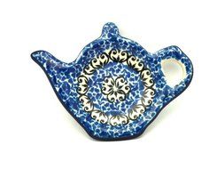 Polish Pottery Tea Bag Holder - Peacock Feather