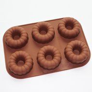 X-Haibei Donuts Cake Muffin Chocolate Cookie Bakeware Soap Silicone Mold 2.5inch Dia. 1inch Height