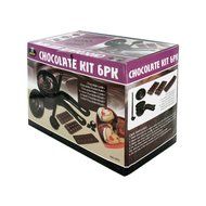 The Kitchen Queen 6 Pack Chocolate Making Kit Includes Ladle, Double Boiler, and Chocolate Moulds + 10" Whisk N3