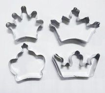 Wocuz 4 Crown King Queen Prince Princess Shapes Stainless Steel Cookie Cutter Fondant Cutter N2