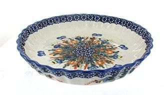 Polish Pottery Spring Butterfly Pie Plate