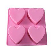Allforhome(TM) Heart Shape 4 Cavities Silicone Cake Baking Mold Cake Pan Muffin Cups Handmade Soap Molds Biscuit... N2