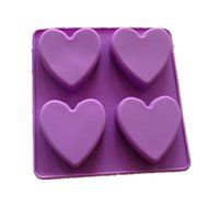Allforhome(TM) Heart Shape 4 Cavities Silicone Cake Baking Mold Cake Pan Muffin Cups Handmade Soap Molds Biscuit... N4