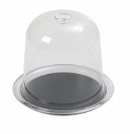 KDG International Omada Globo Panettone Tray with Dome, 13-Inch, Black