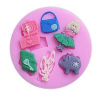 Autek Girl Music Box Diary Pig Fondant Soap Cake Cookie Decorating Silicone Mold #146 N2
