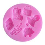 Autek Girl Music Box Diary Pig Fondant Soap Cake Cookie Decorating Silicone Mold #146 N3
