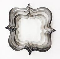 Plaque Frame Cookie Cutter, Kootips 4 Pcs/Set Square Frame Plaque Fancy Oval Stainless Steel Cookie Cutter N4