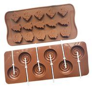 LuckyZ 2 Pack Christmas &amp; Lollipop Silicone Ice Cube Mold Candy Chocolate Cup Cake Decorating Mold Tool