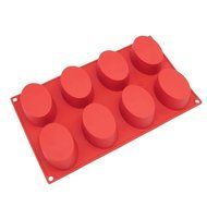 8 Cavity Oval Silicone Cake Mold Pan