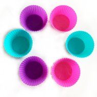 6-pack Reusable Mini Muffin Silicone Baking Cups Cupcake Bakeware Liners Case Molds Sets N2