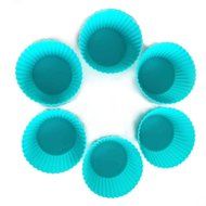 6-pack Reusable Mini Muffin Silicone Baking Cups Cupcake Bakeware Liners Case Molds Sets N7