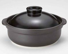 Utage for 4-5 persons 11.3inch Donabe Japanese Hot pot Black Ceramic Made in Japan