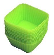 Pack of 10 Jelly Pudding Square Cupcake Silicone Cake Mold Pan 2.5"x1.7"x1.3" Color At Random