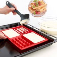 ZJCilected 4 Cavity Non-Stick Silicone Waffle Mold Waffle Cookie Silicone Pan Tray Kitchen Baking Tool N4