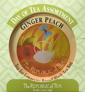 The Republic Of Tea Ginger Peach Black Tea, 50 Tea Bags, Premium Ingredients, Gourmet Longevity Tea N12