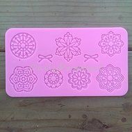 Flower Star Doily Silicone Embossing Mold Ribbon Bow Gum Paste Fondant Cake Lace Decorating Sugar Craft Mat