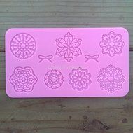 Flower Star Doily Silicone Embossing Mold Ribbon Bow Gum Paste Fondant Cake Lace Decorating Sugar Craft Mat N2