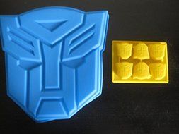 NEW TRANSFORMERS AUTOBOTS SILICONE BIRTHDAY CANDY MOLD CAKE PAN PARTY SET OF 2