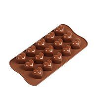 Silicone Chocolate Molds Candy Mold &amp; Ice Cube DIY Baking Trays Heart Shaped Jelly Pan 15-Cavity(1 PCS)