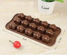 Silicone Chocolate Molds Candy Mold &amp; Ice Cube DIY Baking Trays Heart Shaped Jelly Pan 15-Cavity(1 PCS) N3