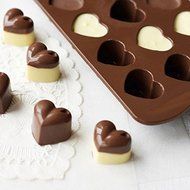 Silicone Chocolate Molds Candy Mold &amp; Ice Cube DIY Baking Trays Heart Shaped Jelly Pan 15-Cavity(1 PCS) N5