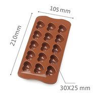 Silicone Chocolate Molds Candy Mold &amp; Ice Cube DIY Baking Trays Heart Shaped Jelly Pan 15-Cavity(1 PCS) N6