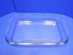 Pyrex Clear Glass Brownie Pan/ Baking Dish 232 J-Q / 13.5 " X 8 "