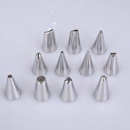 Pastry Decorating Set with 100 Disposable Piping Bags and 11 Stainless Steel Nozzles &amp; 1 Adapter (Large) N2