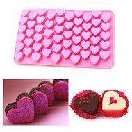 Lautechco&reg; 55 Holes Heart Chocolate Mold Mini Silicone Cake Mold Jelly Pudding Mold Baking DIY Handmade Soap Mold N3