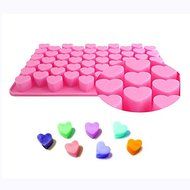 Lautechco&reg; 55 Holes Heart Chocolate Mold Mini Silicone Cake Mold Jelly Pudding Mold Baking DIY Handmade Soap Mold N5
