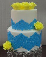 Floral Art Deco 3 Rows SLM016 Vintage Silicone Lace Cake Mat Mold (Whole Baking Mat)