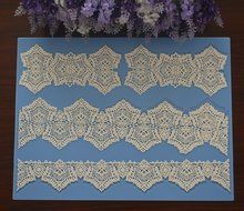 Floral Art Deco 3 Rows SLM016 Vintage Silicone Lace Cake Mat Mold (Whole Baking Mat) N2