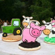 Sweet Elite Tools- Farm Stainless Steel Cookie Cutter Set: Pig, Tractor and Cow By Autumn Carpenter N3