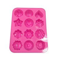 Generic 12 Cavity Flowers Silicone Non Stick Cake Bread Mold Chocolate Jelly Candy Baking Mould With Accessory...