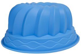 Bundt Cake Mold - Round 9.5x4 Inch Silicone Pan - Blue N2