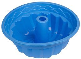 Bundt Cake Mold - Round 9.5x4 Inch Silicone Pan - Blue N3