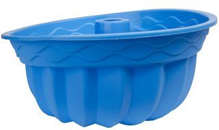 Bundt Cake Mold - Round 9.5x4 Inch Silicone Pan - Blue N4